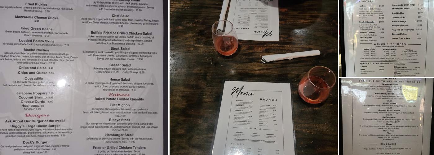 Dock's Bar and Grill Menu