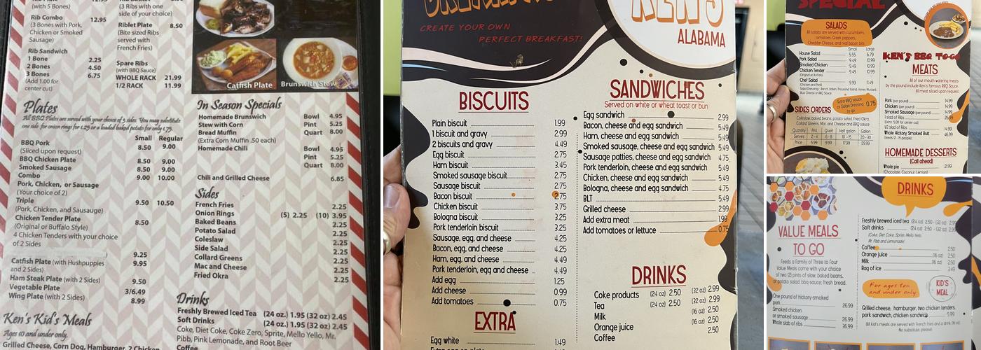 Ken's Hickory Pit Barbecue Menu