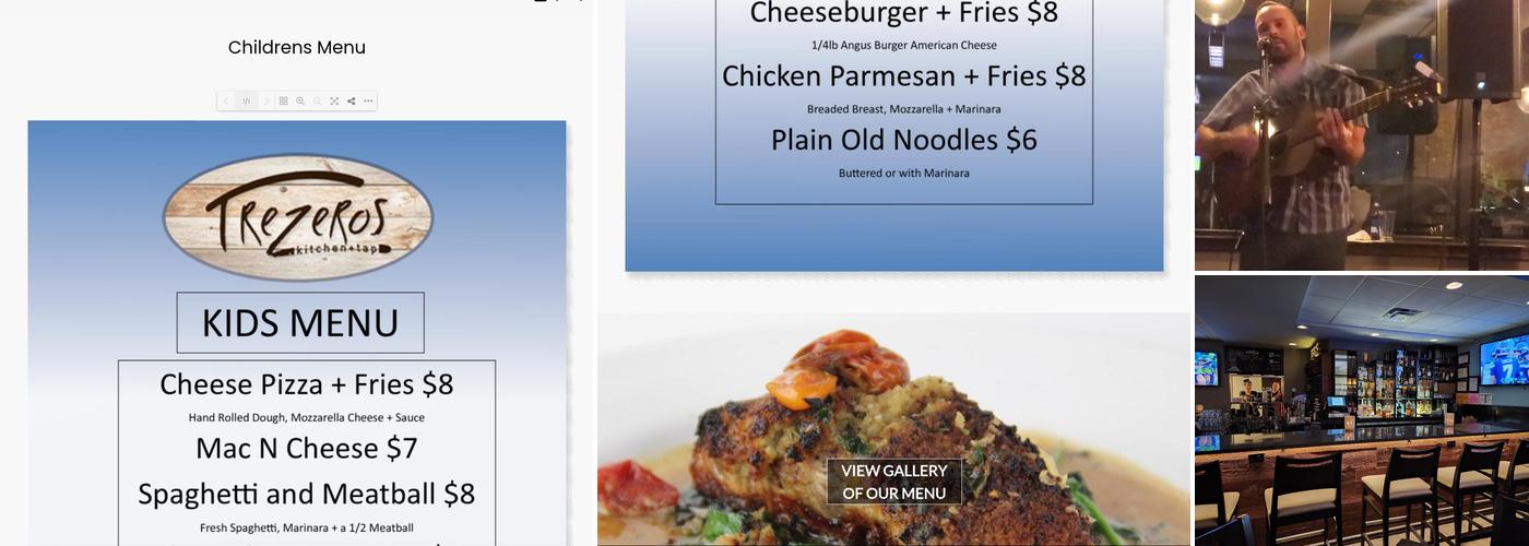 Trezeros Kitchen + Tap Menu