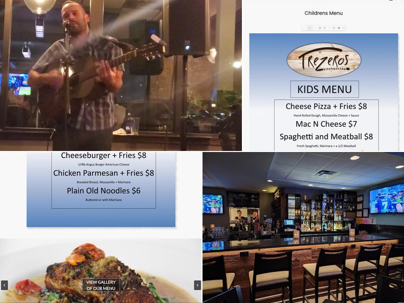 Trezeros Kitchen + Tap Menu