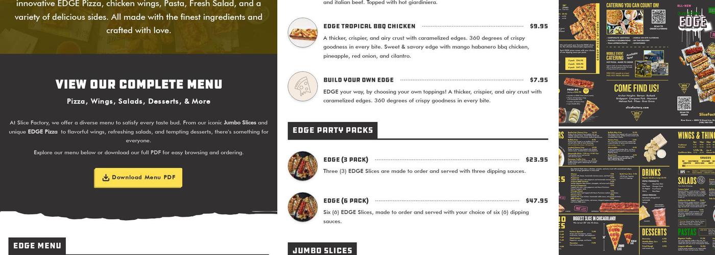 Slice Factory - Berwyn Menu