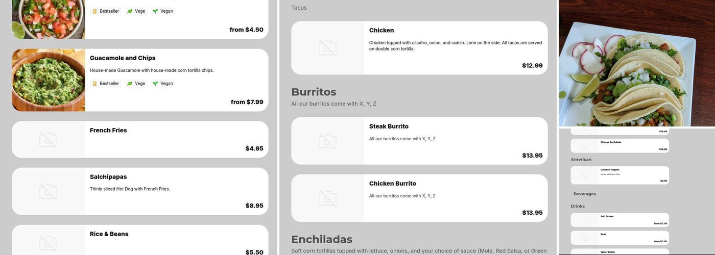 Pico De Gallo White Plains Menu