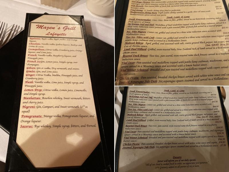 Mazen Grill Menu