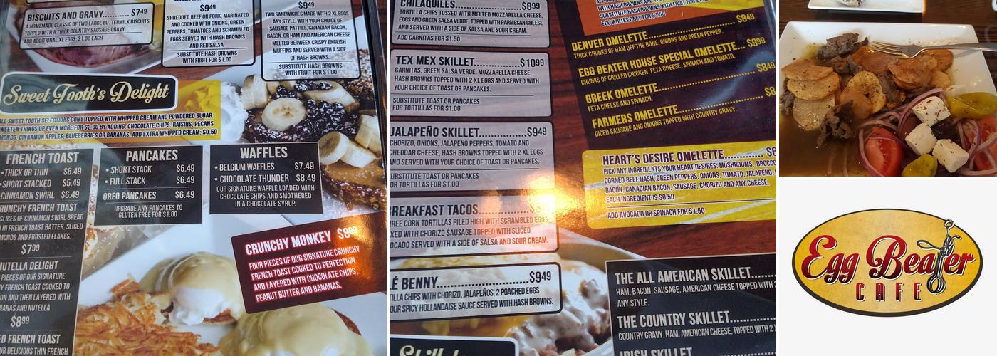 Egg Beater Cafe Menu