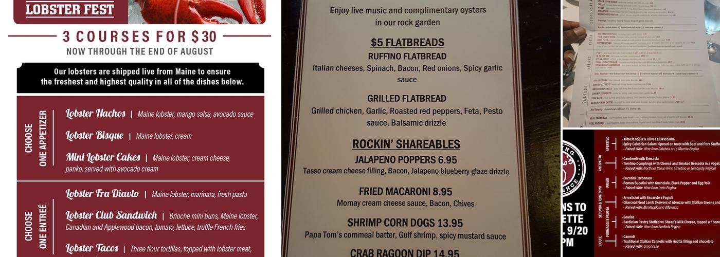Ruffino's On The River Menu