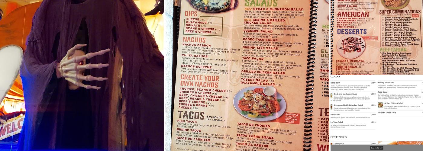 El Rodeo Mexican Restaurant Menu