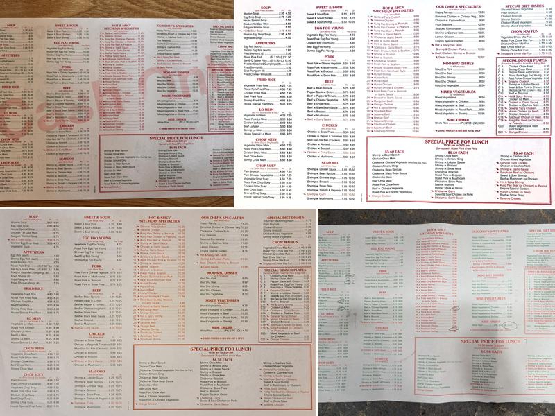 Panda Chinese Restaurant Menu