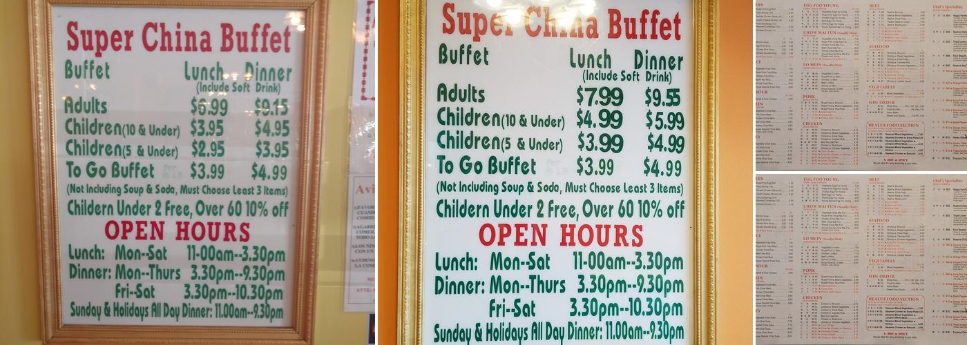 Lucky Star Buffet Menu