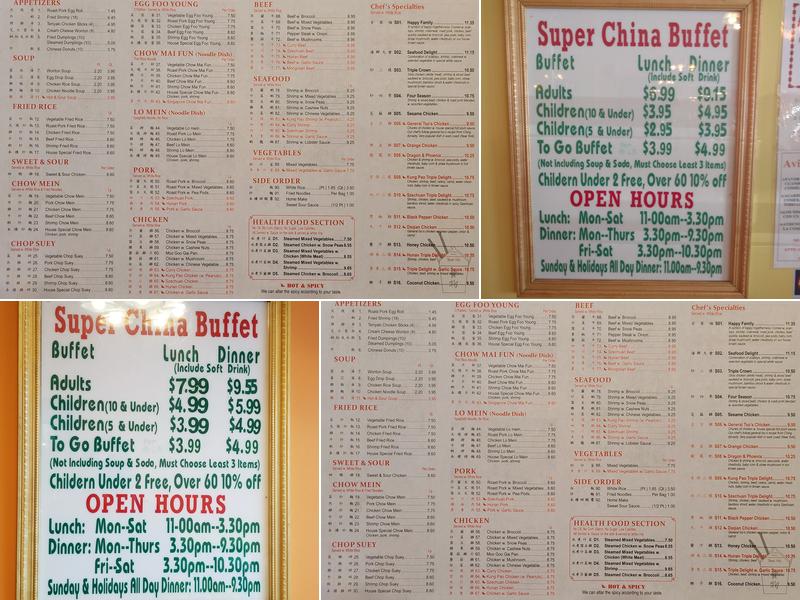 Lucky Star Buffet Menu