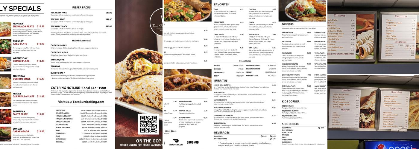 Taco Burrito King Menu