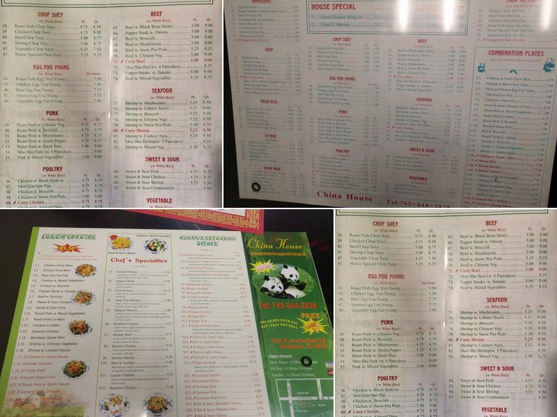 China House Menu