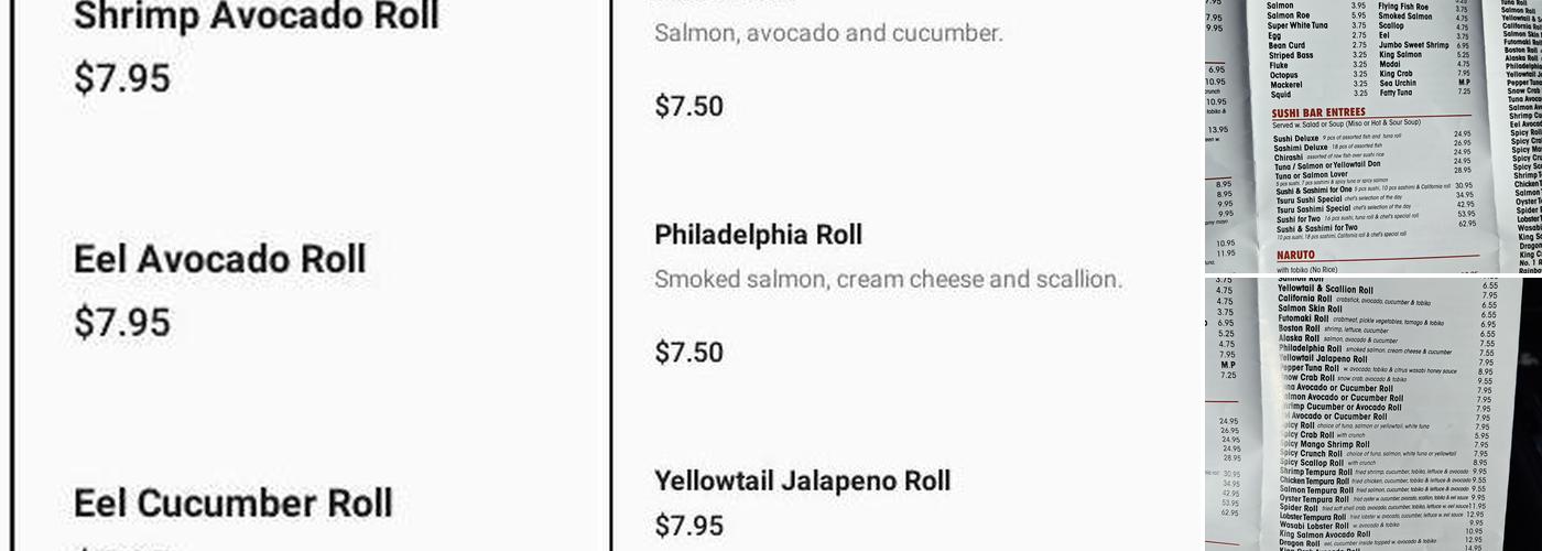 Tsuru Japanese Cuisine Menu