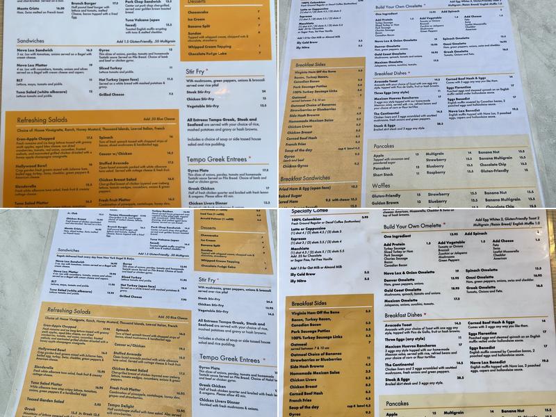 Tempo Cafe Menu