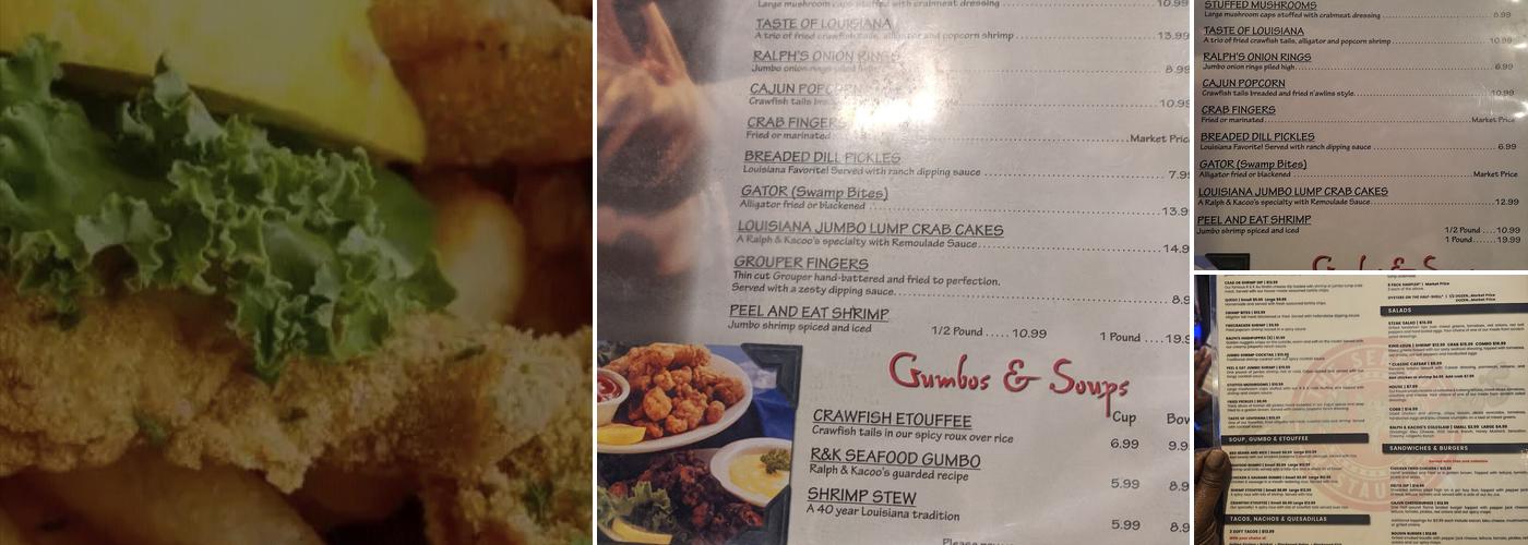 Ralph & Kacoo's Menu