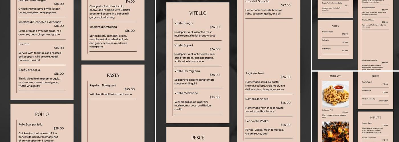 Sapori Menu