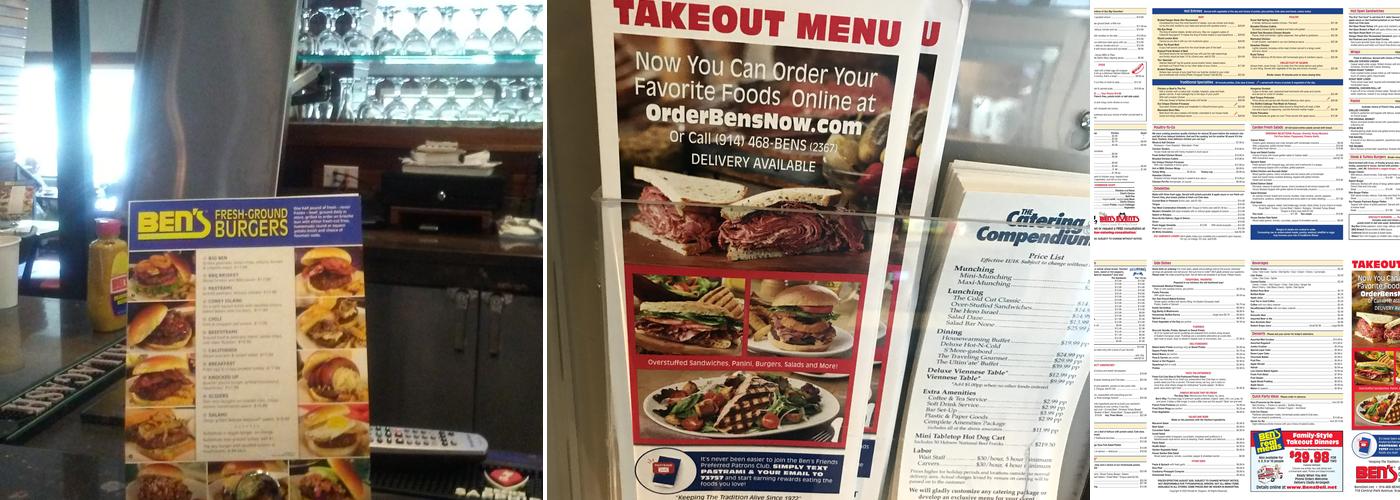 Ben's Kosher Delicatessen Restaurant & Caterers Menu