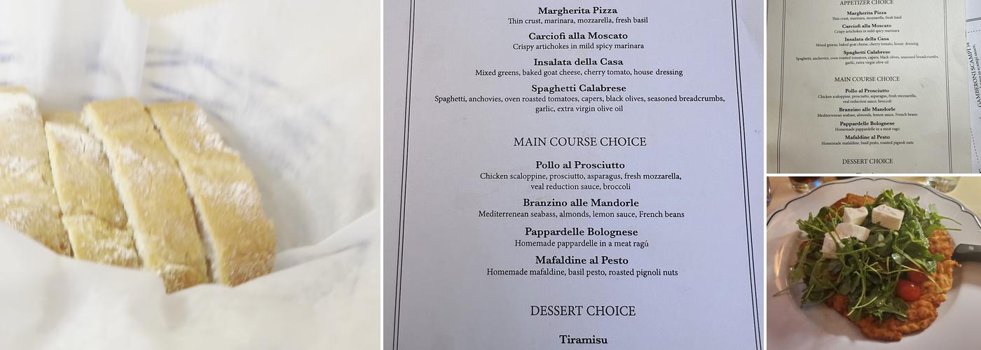 Moscato Menu