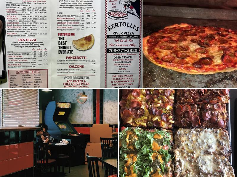 Bertollis River Pizza Menu