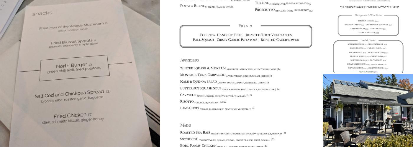 Lenny's North Seafood & Steakhouse Menu
