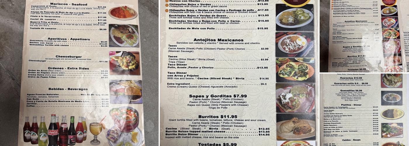 Jimenez Restaurant Menu