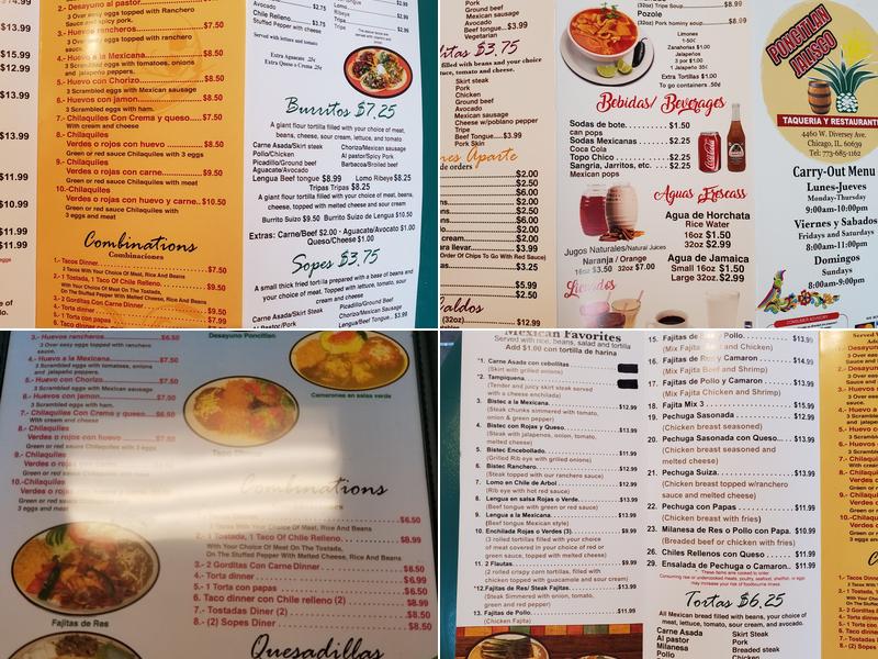 PONCITLAN JALISCO #1 TAQUERIA Menu