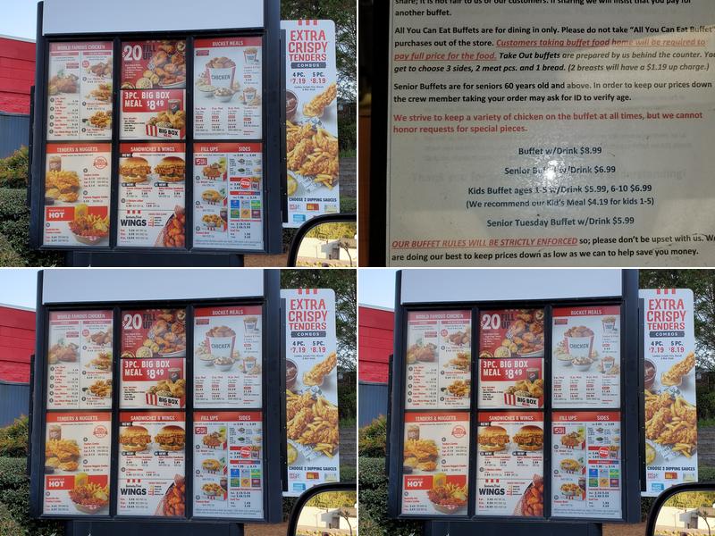 KFC Menu