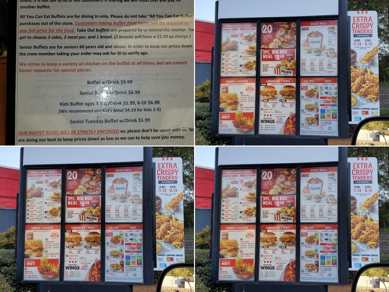 KFC Menu