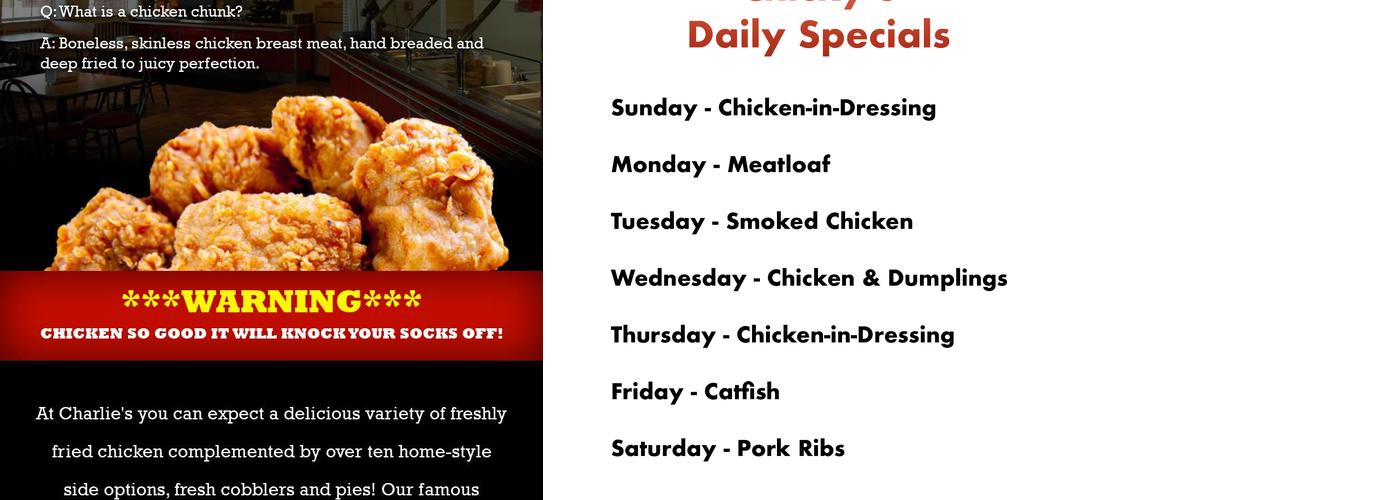 Chicky’s Menu