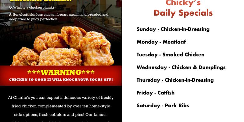 Chicky’s Menu