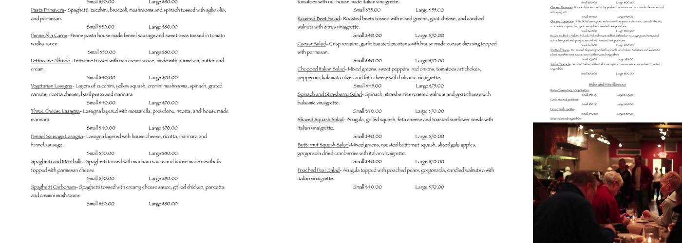 Trattoria 225 Menu