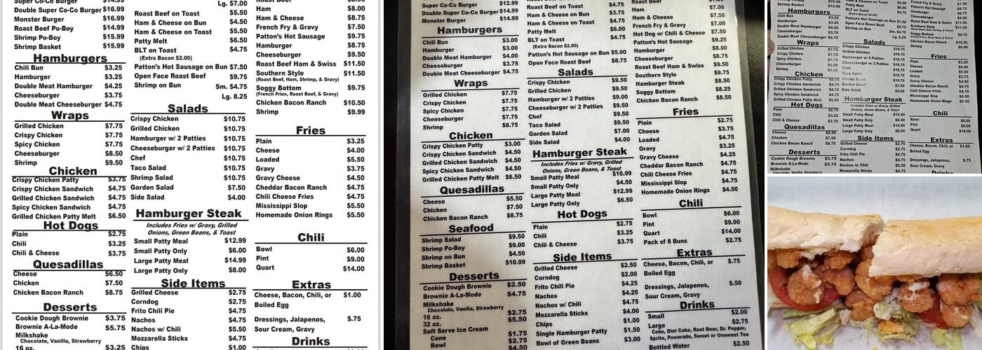 Co-Co's Kitchen Menu