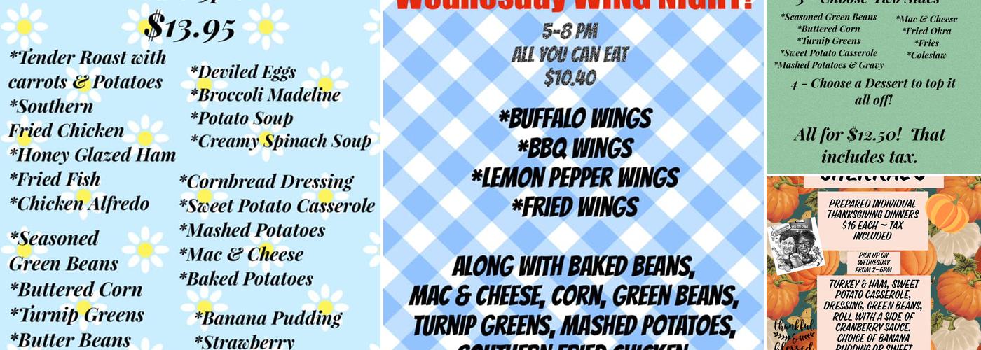 Sherral's Diner Menu