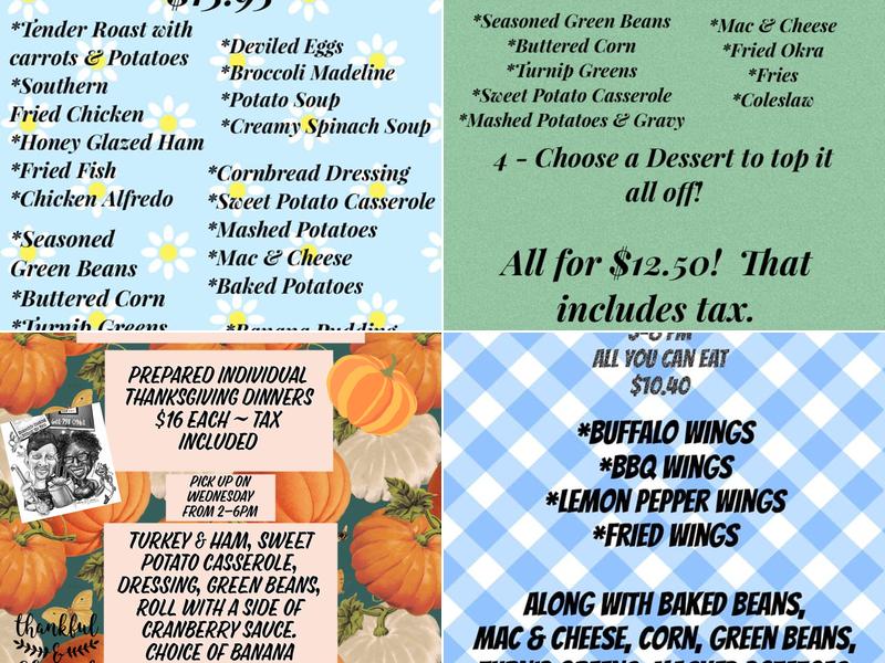 Sherral's Diner Menu