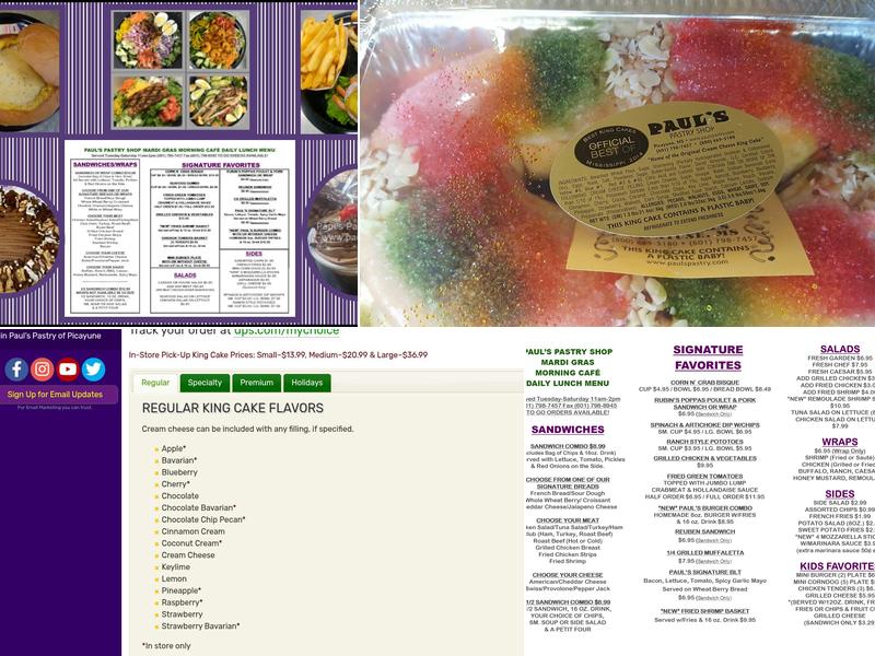 Paul's Pastry Shop Menu