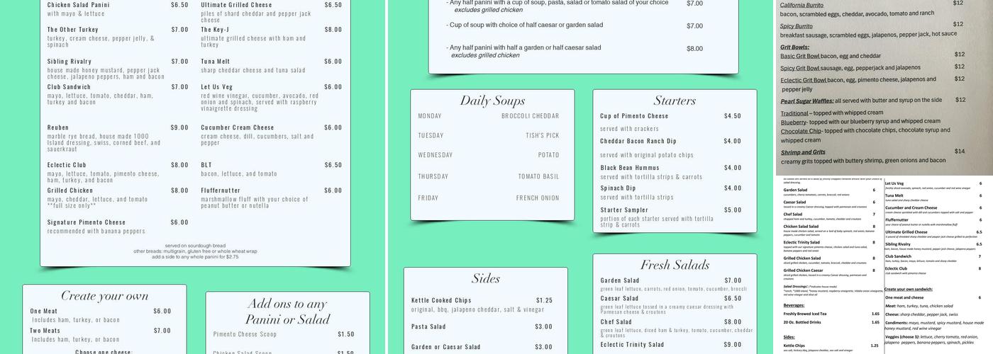 Eclectic Café Menu