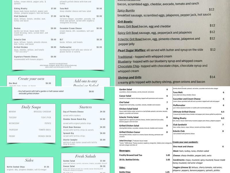 Eclectic Café Menu