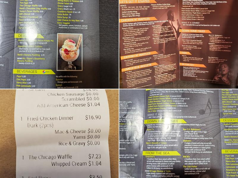 Chicago's Home of Chicken & Waffles Menu