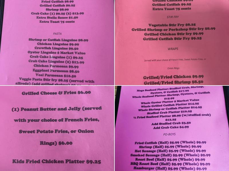 Two Sisters Creole Kitchen Menu