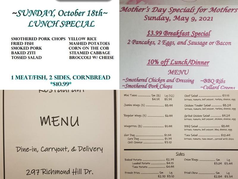 LACEY'S Restaurant Menu