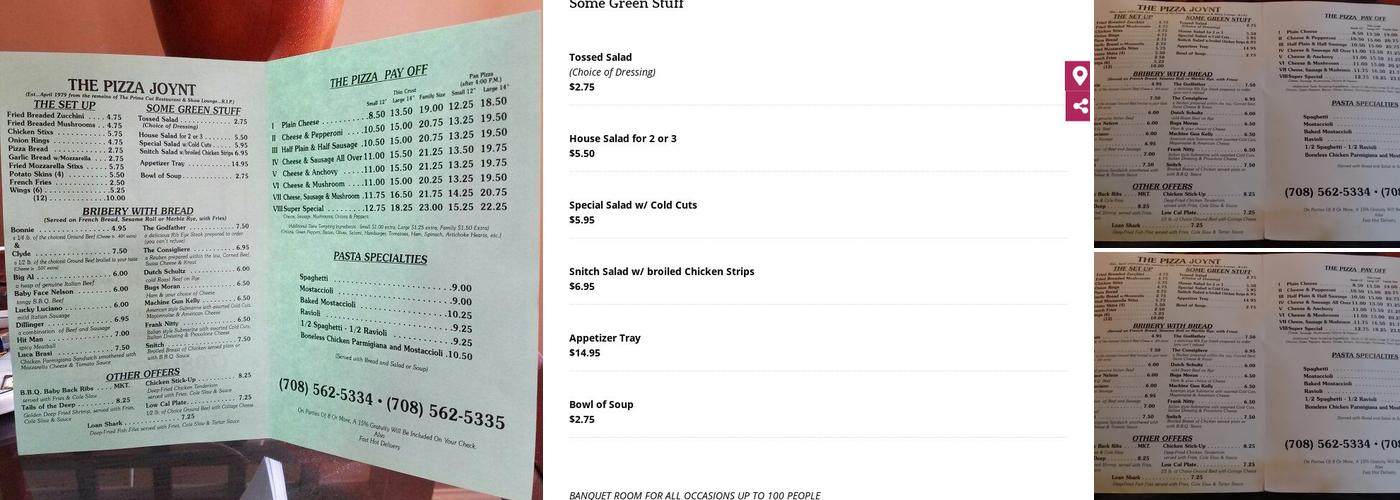 Perry's Pizza Joynt Menu