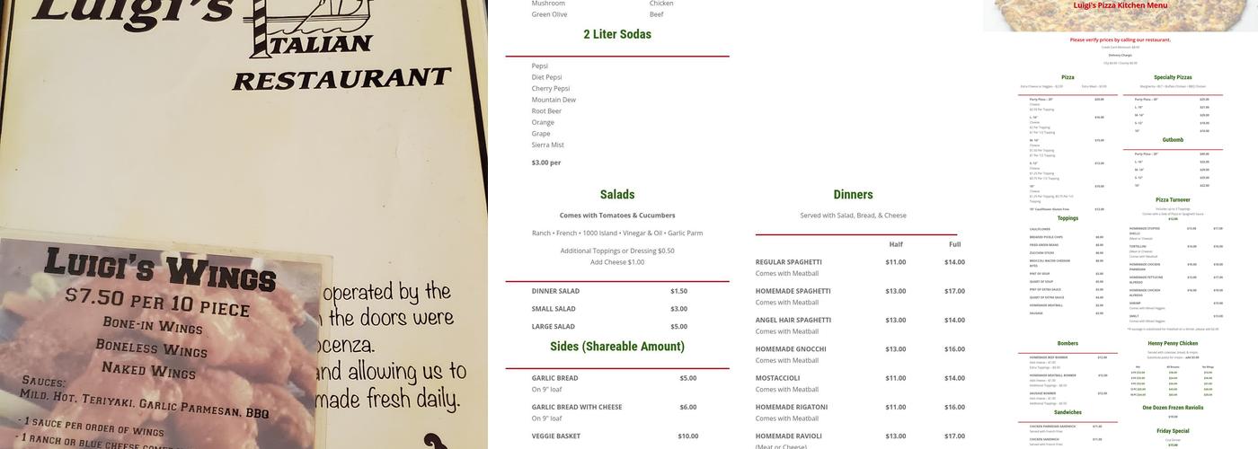 Luigi's Pizza Kitchen Menu