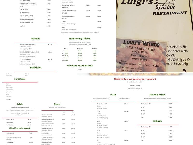 Luigi's Pizza Kitchen Menu