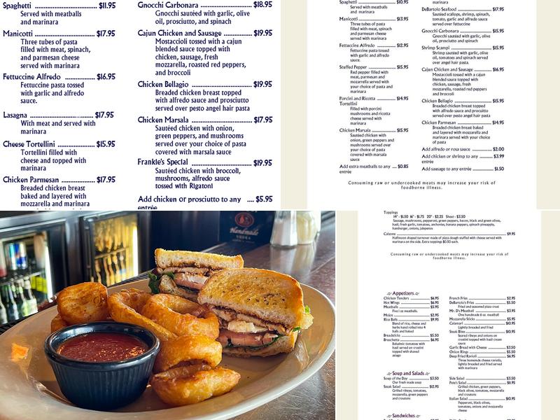 Frankie D's Vino & Pizzeria Menu