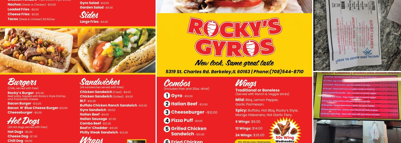 Rocky's Gyros with Slots and Video Poker Menu