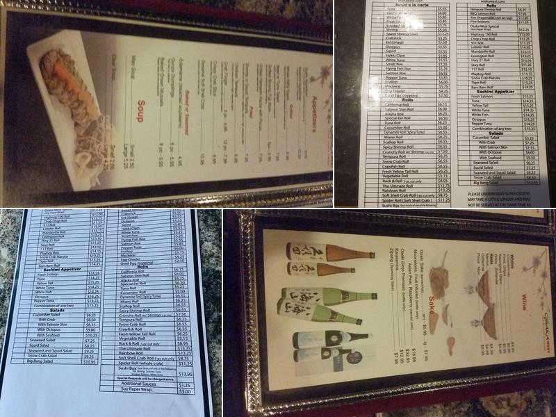 Osaka West | Japanese Sushi & Hibachi Restaurant Menu