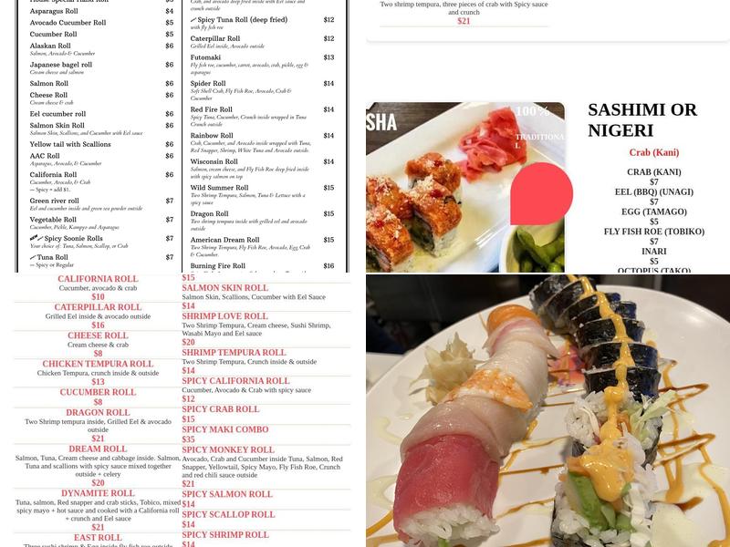 Soon's Sushi Cafe Menu