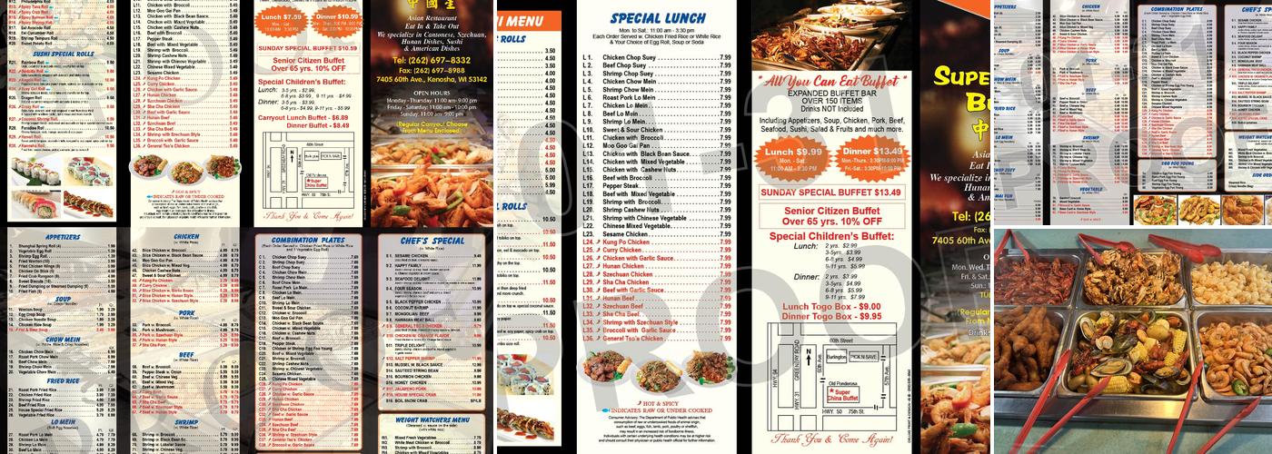 Super China Buffet Menu