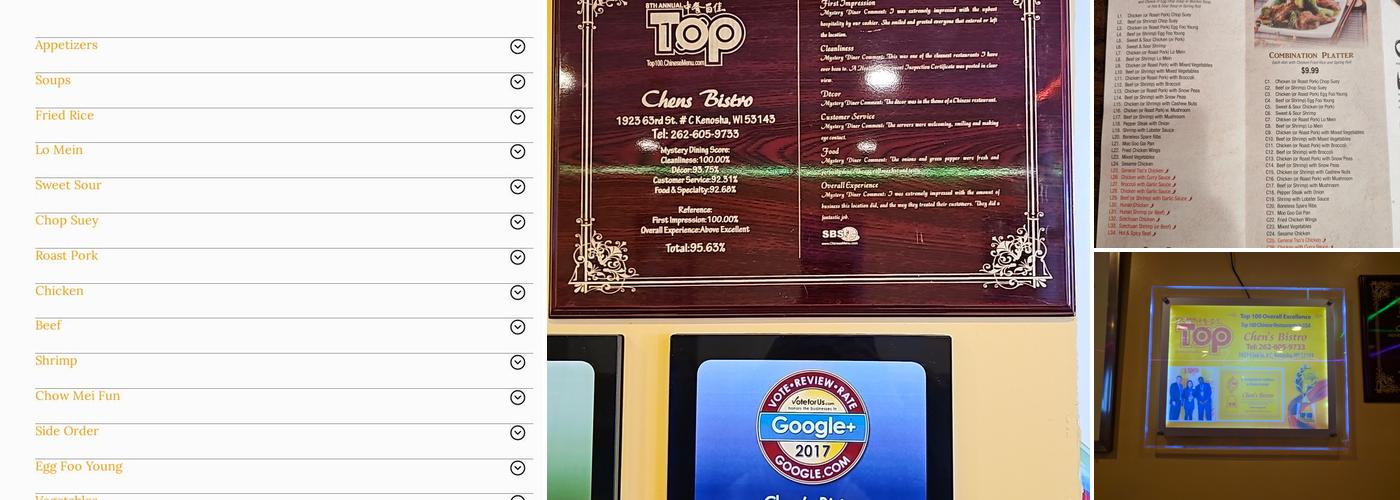 Chen's Bistro Menu