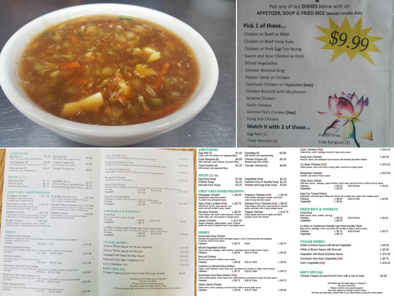 Cantonese House Chinese Restaurant Menu