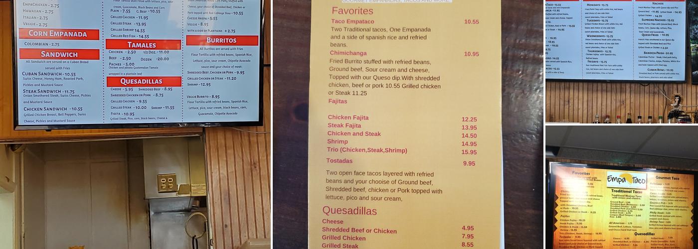 Empa-Taco Menu